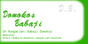 domokos babaji business card
